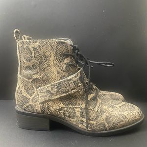 Express ankle combat booties Size US 7 - faux snake skin
